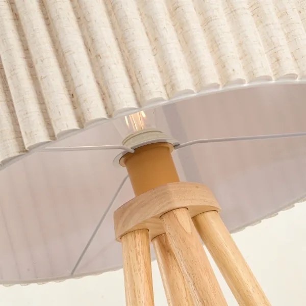 Brilagi - Lampada da terra NORDIC WAVE 1xE27/15W/230V, design nordico in legno con paralume in lino