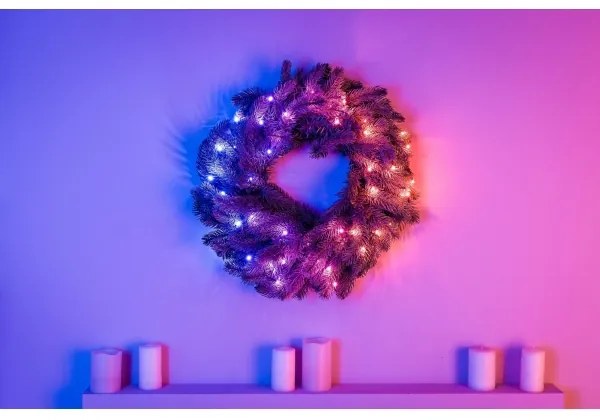 Twinkly GD20P4425P00 - LED RGB Dimmerabile Ghirlanda di Natale 50xLED diametro 60 cm Wi-Fi