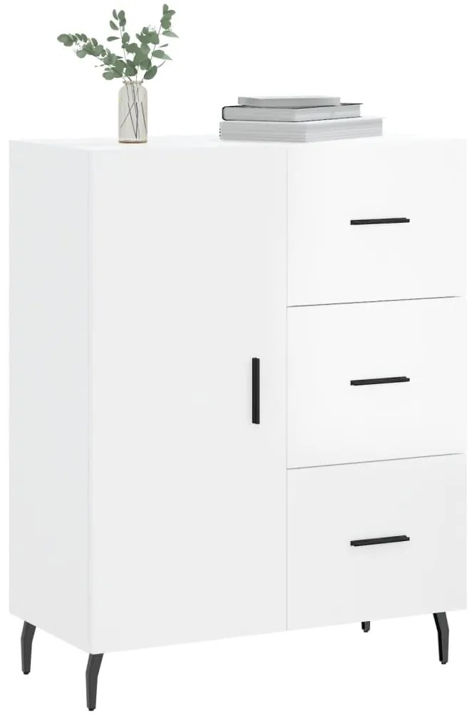 Credenza 69,5x34x90 cm in legno multistrato bianco lucido