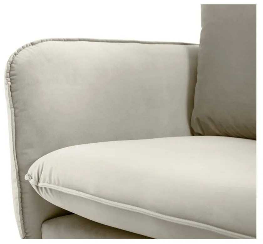 Divano in velluto beige, 200 cm Vienna - Cosmopolitan Design