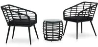 Set da Bistrot 3 pz in Polyrattan Nero 48579