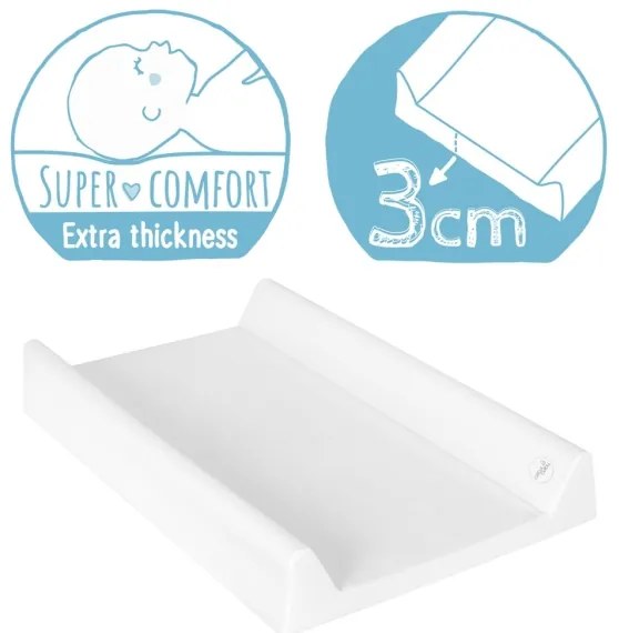 CebaBaby - Materassino fasciatoio con piano fisso bilaterale COMFORT 50x70 cm bianco