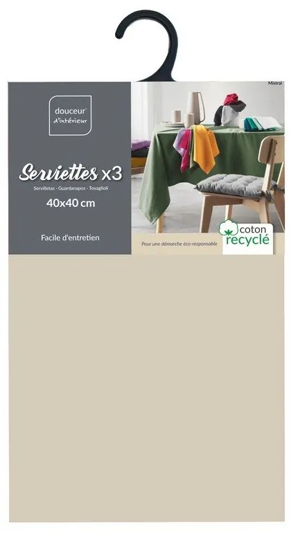 Set di tovaglioli 3 pz 40x40 cm Mistral – douceur d'intérieur