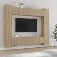 Set Mobili Porta TV 8pz Rovere Sonoma in Legno Multistrato cod mxl 11943