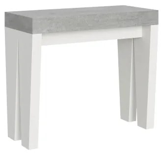 Consolle allungabile 90x40/196 cm Spimbo Mix Small piano Cemento - struttura Bianco Frassino