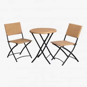 Set da giardino in rattan sintetico Beke NATURAL - Sklum