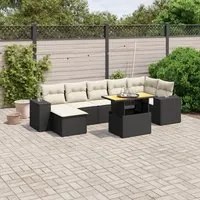 Set Divani da Giardino con Cuscini 8 pz Nero in Polyrattan 3272743