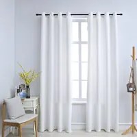 Tende Oscuranti con Anelli in Metallo 2 pz Avorio 140x225 cm cod mxl 69374