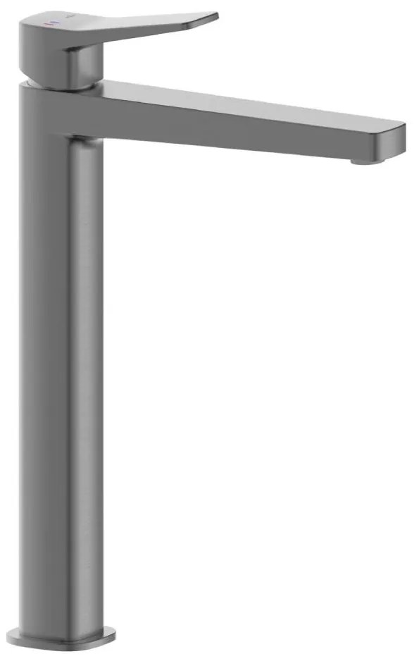 KFA Armatura 4522-712-61 - Miscelatore per lavabo + piletta di scarico MALAGA 30,3 cm, grigio metallico