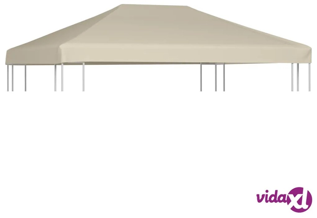 vidaXL Copertura Superiore per Gazebo 310 g/m² 4x3m Beige