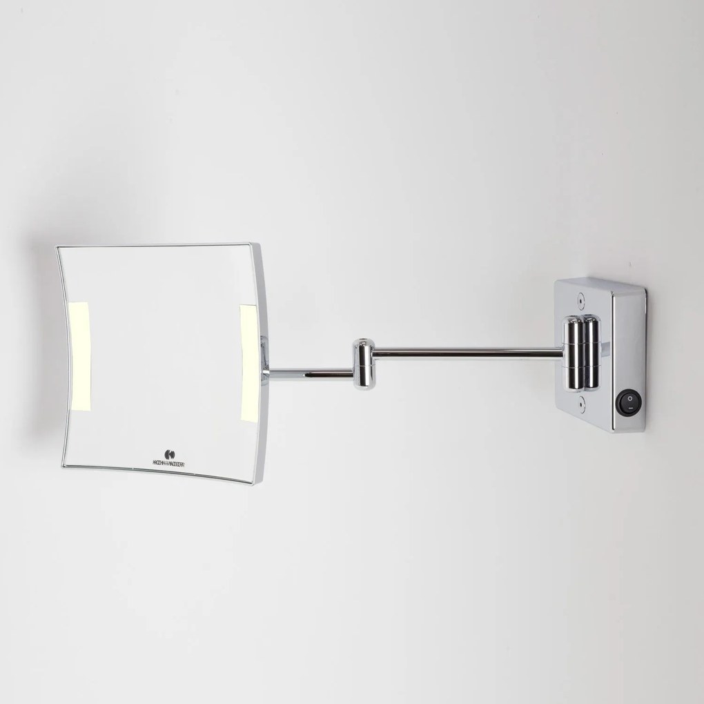 Koh-I-Noor Quadrolo Specchio Ingranditore X3 Illuminato Led A Parete con due braccia Cromo