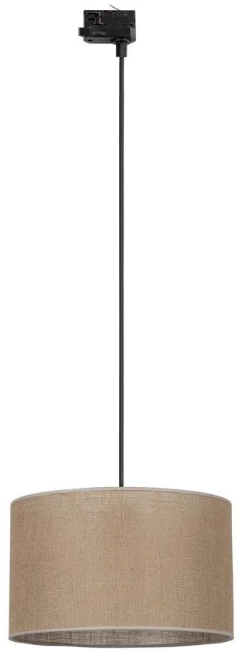 Lampadario a sospensione con filo Sistema ferroviario trifase TRACER 1xE27/15W/230V diametro 38 cm nero/marrone