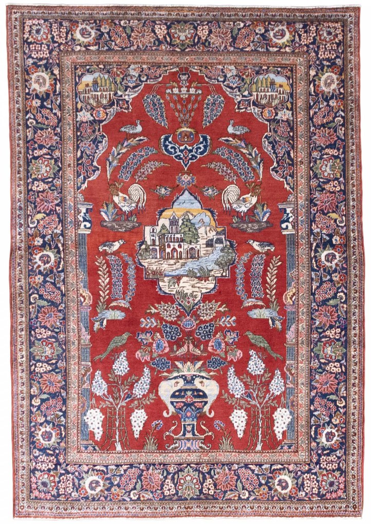 Kashan Tappeto persiano 200 x 140 Rosso (Iran) Annodato A Mano