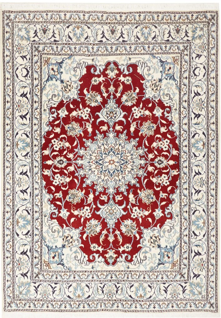 Nain Tappeto 200 x 150 Rosso (Iran) Annodato A Mano