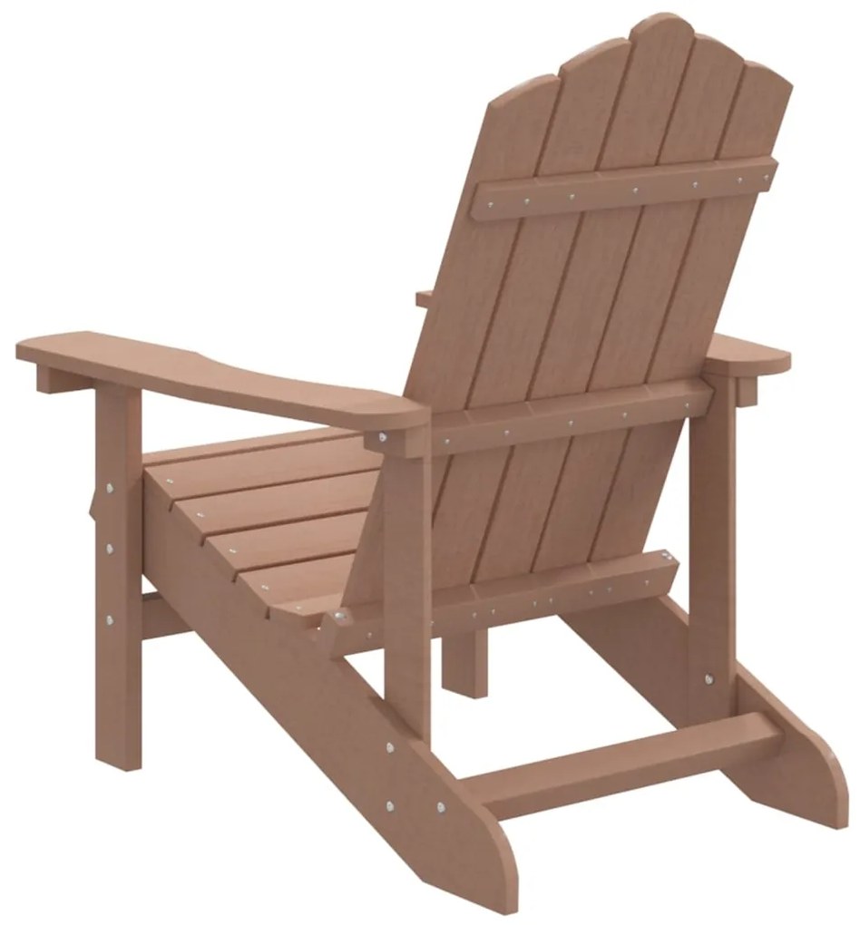 Sedia da giardino adirondack marrone hdpe