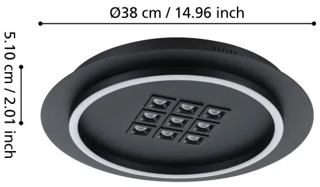 Eglo 901191 - Plafoniera LED dimmerabile BALAZOTE LED/21,4W/230V nero +RC