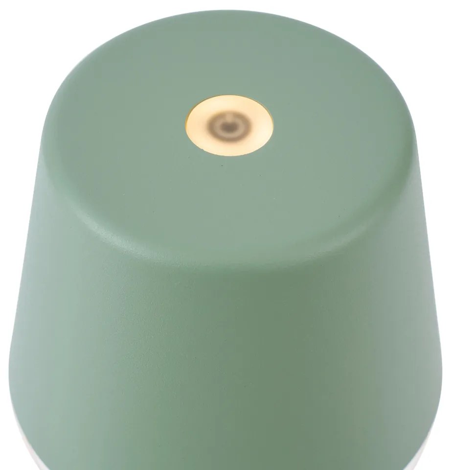 Lampada da tavolo verde con LED IP65 ricaricabile con stazione di ricarica - Bass