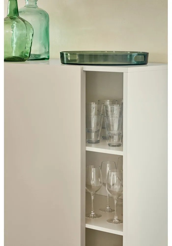 Cassettiera beige/color crema con porte scorrevoli 120x140x45 cm Nube – Teulat