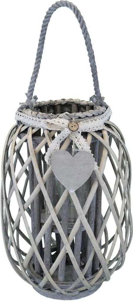 GENEVIEVE - lanterna in vimini tondo 15 x 66 cm