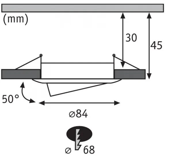 Paulmann 93871 - Lampada da incasso per bagno LED/6W IP23 dimmerabile COIN 230V