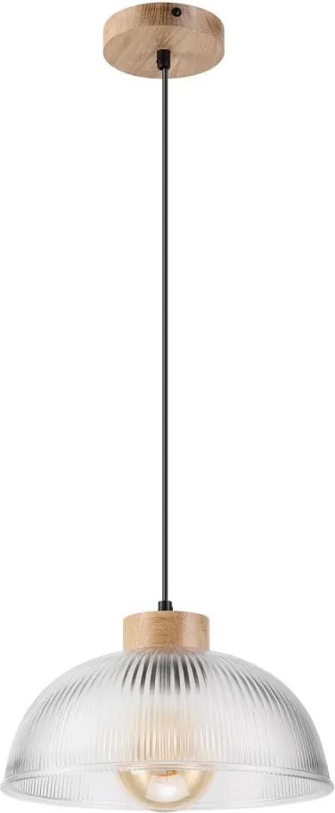 Lampada a sospensione su cavo PIA 1xE27/60W/230V Ø 30 cm rovere