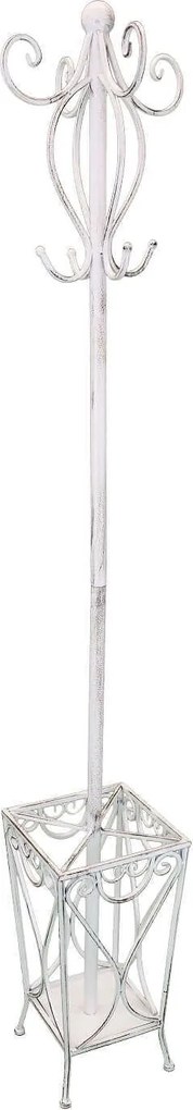 appendiabiti da terra con portaombrelli stile provenzale in ferro verniciato cm 25 x 183 h