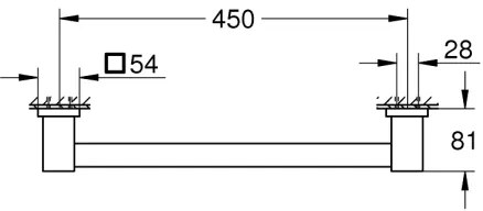 GROHE 410952430 - Maniglione per vasca START CUBE 504 mm nero