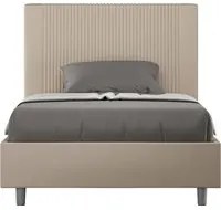 Letto Matrimoniale Francese 140x210 cm con Rete e Contenitore Goya Tortora