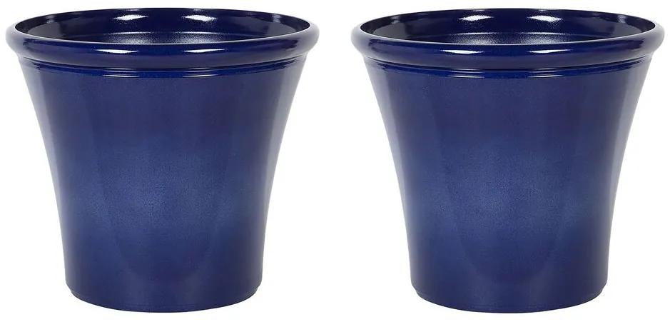 Set di 2 vasi da fiori blu navy ⌀ 46 cm KOKKINO  Beliani