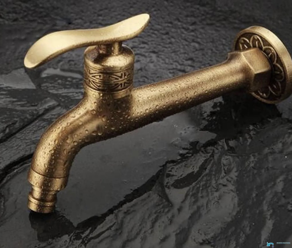 Rubinetto da bagno a parete EYN CW1347 per acqua fredda in più finiture, tra cui ottone anticato e marrone dorato