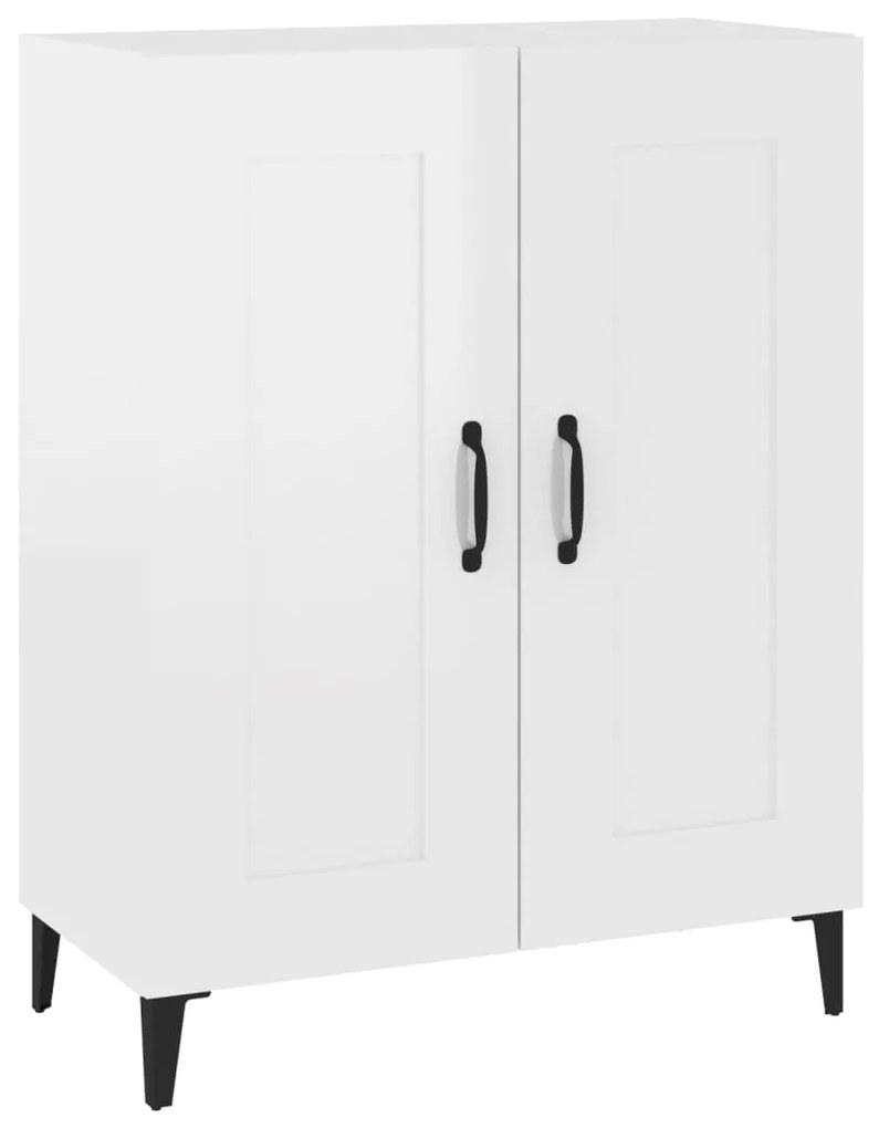 Credenza 69,5x34x90 cm in legno multistrato bianco lucido