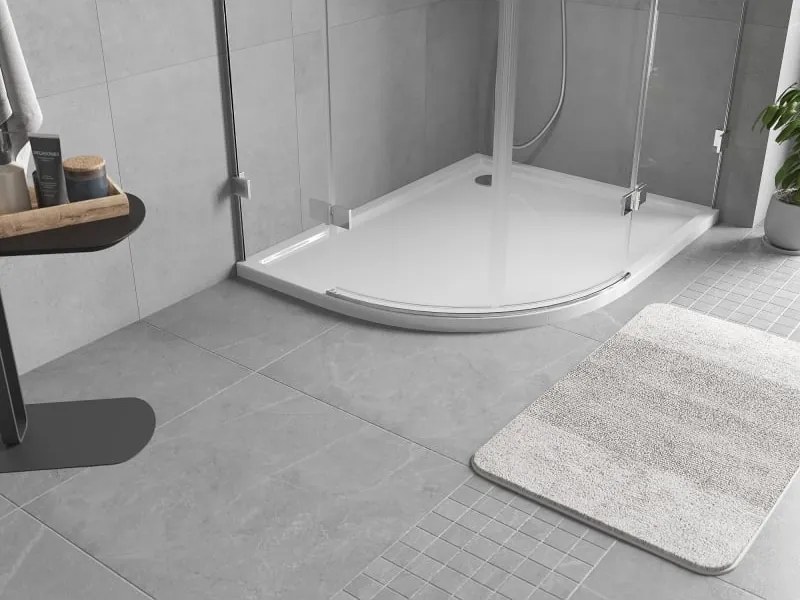 Mexen Flow piatto doccia semicerchio asimmetrico slim destro 100 x 80 cm, bianco lucido - 46Q108010R