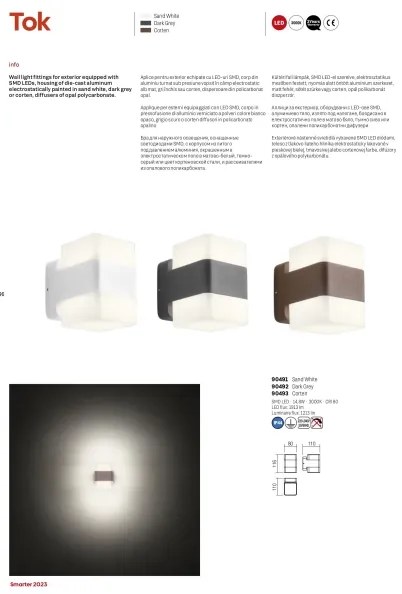 Redo 90492 - Applique a LED da esterno TOK LED/14,8W/230V IP44 antracite