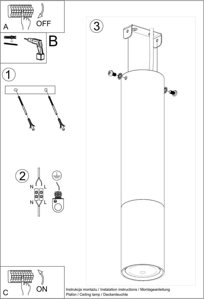 Lampada da Soffitto GU10 in Acciaio LOOPEZ