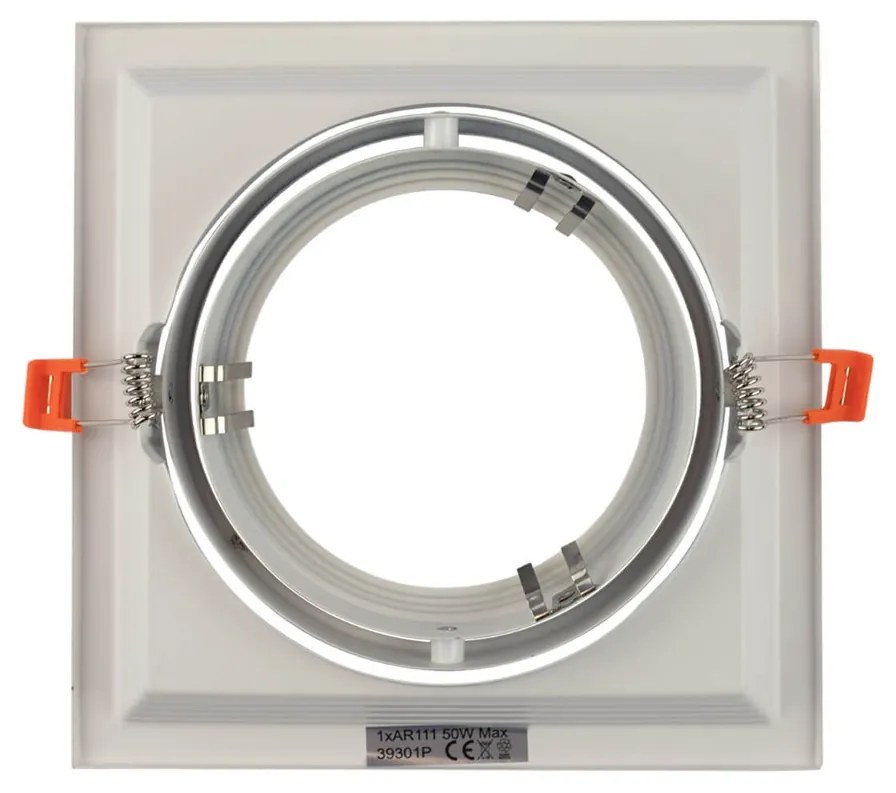Faro da Incasso Orientabile Bianco - 1 lampada AR111 Foro 165x165mm