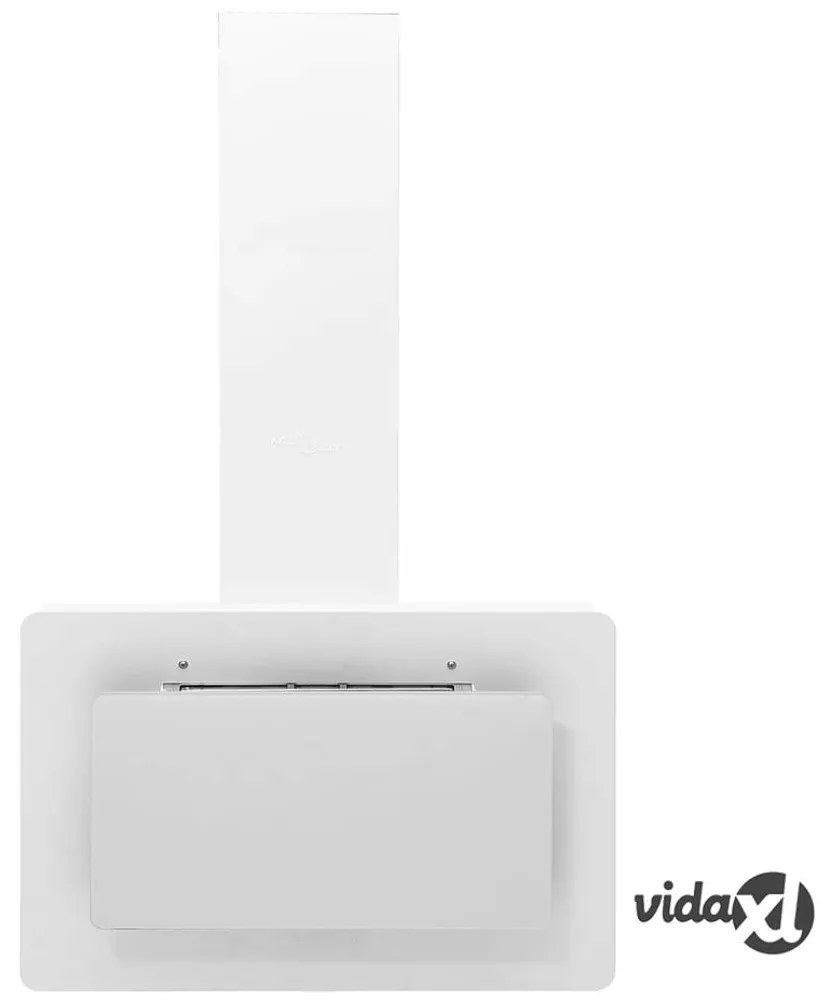 vidaXL Cappa a Parete 60 cm in Acciaio Inox e Vetro Temperato Bianco