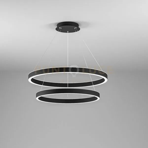 Criseide s/2g -lampadario a sospensione 2 luci nero a led 3000k 380...