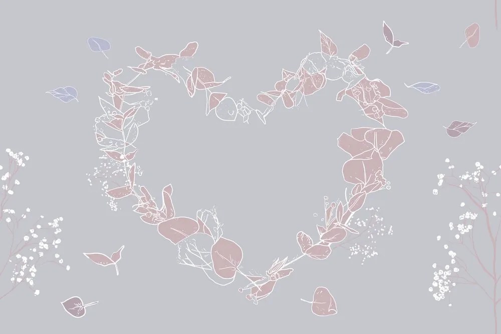 Carta da parati – Cuore popolare con tocco primaverile