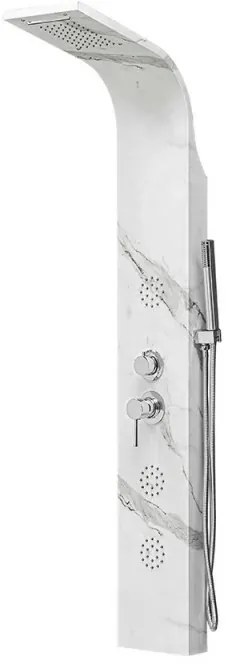 Pannello doccia idromassaggio in acciaio inox effetto marmo con 4 funzioni