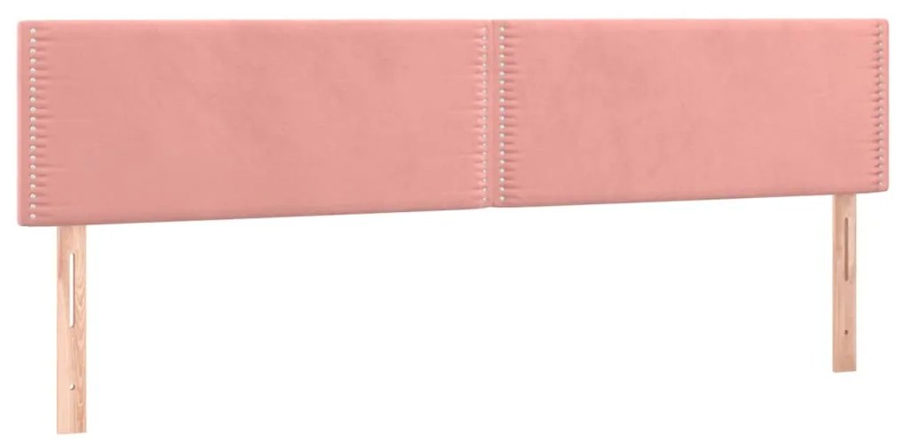 Testiera 2 pz rosa 80x5x78/88 cm in velluto