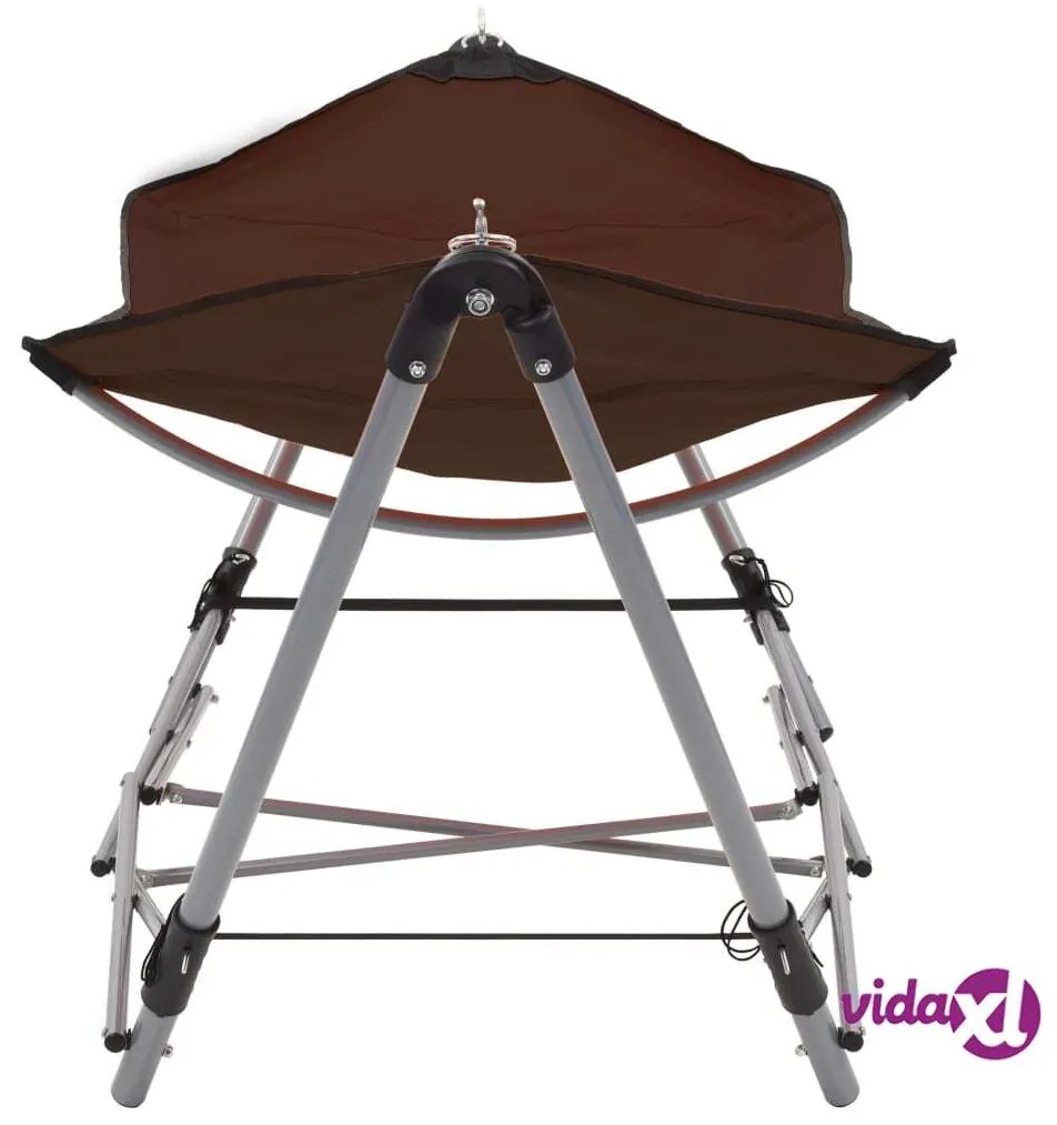 vidaXL Amaca con Supporto Pieghevole Marrone