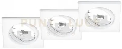 Jura kit 3 faretti da incasso quadrati orientabili bianchi 8x8cm at...