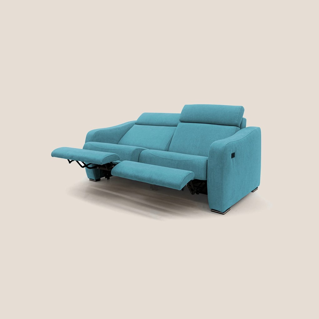 Gummy Divano con meccanismo relax elettrico azzurro