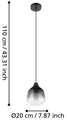 Eglo 43821 - Lampadario a sospensione con filo SEDBERGH 1xE27/40W/230V