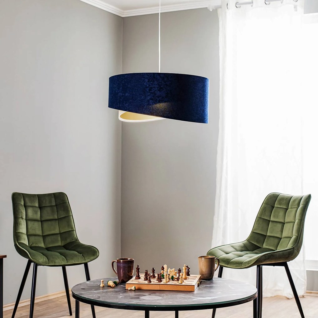 Maco Design Lampada a sospensione Vivien tricolore blu/beige/oro