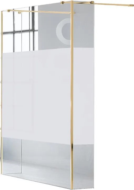 Box doccia walk-in Wens, vetro serigrafato 6 mm, H 200 cm, profilo dorato