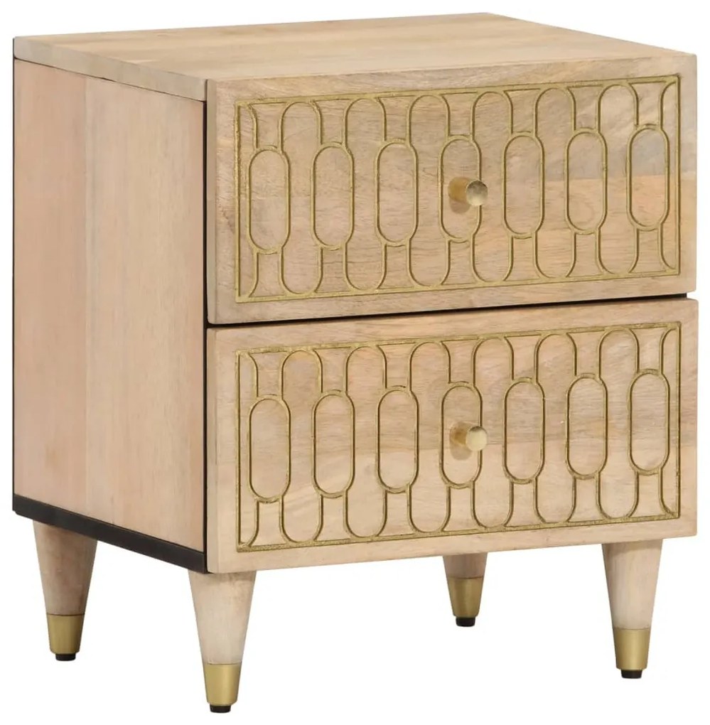 Comodini 2pz 40x33x46 Cm İn Legno Massello Di Mango /