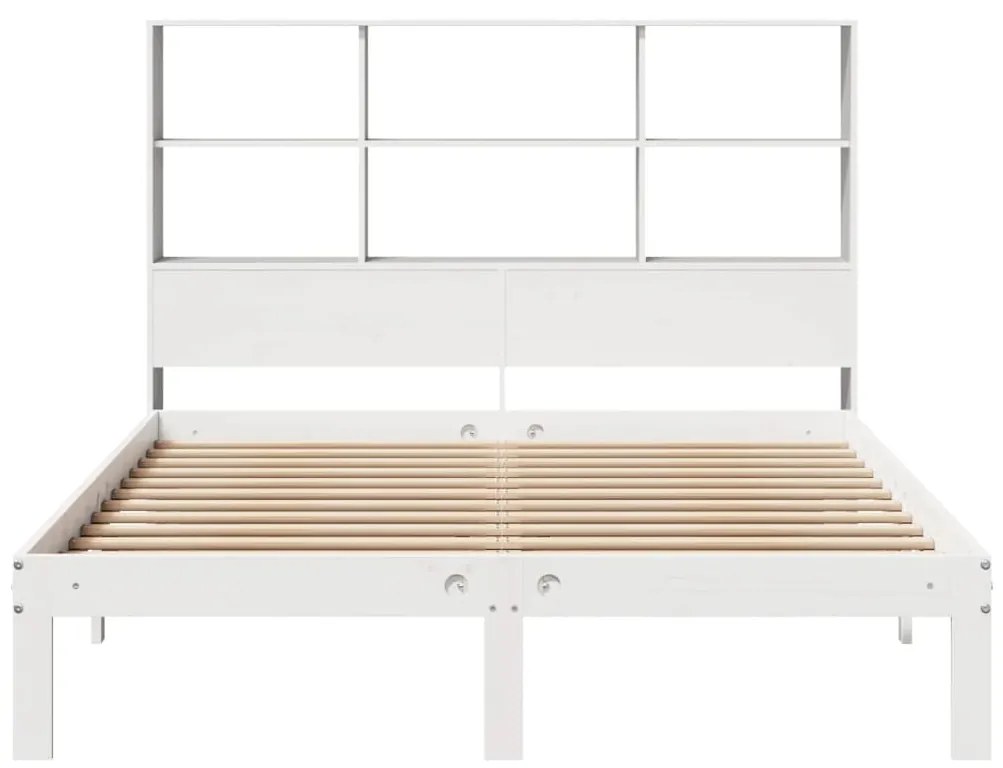 Letto libreria senza materasso bianco 140x200 cm legno di pino