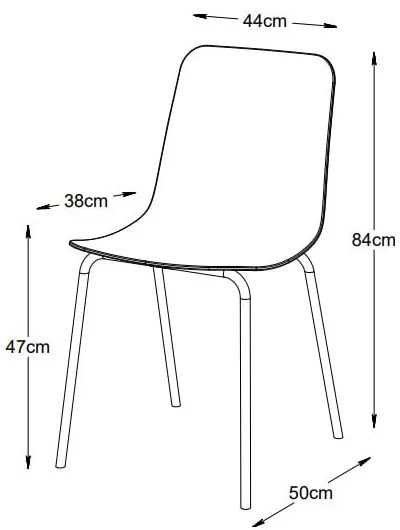 Sedia da pranzo in plastica turchese Whitby - Unique Furniture