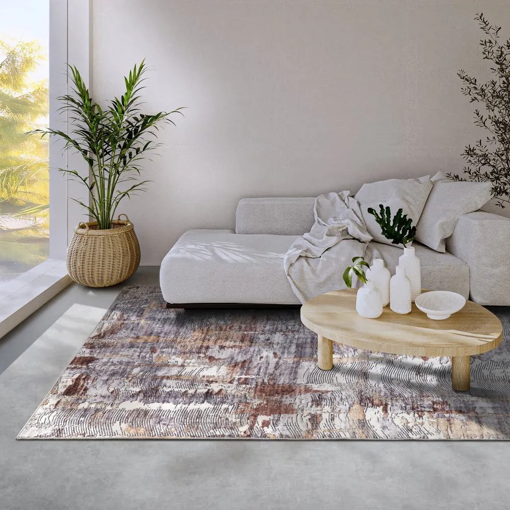 Tappeto grigio 200x290 cm Malard Copper Gold - Elle Decoration